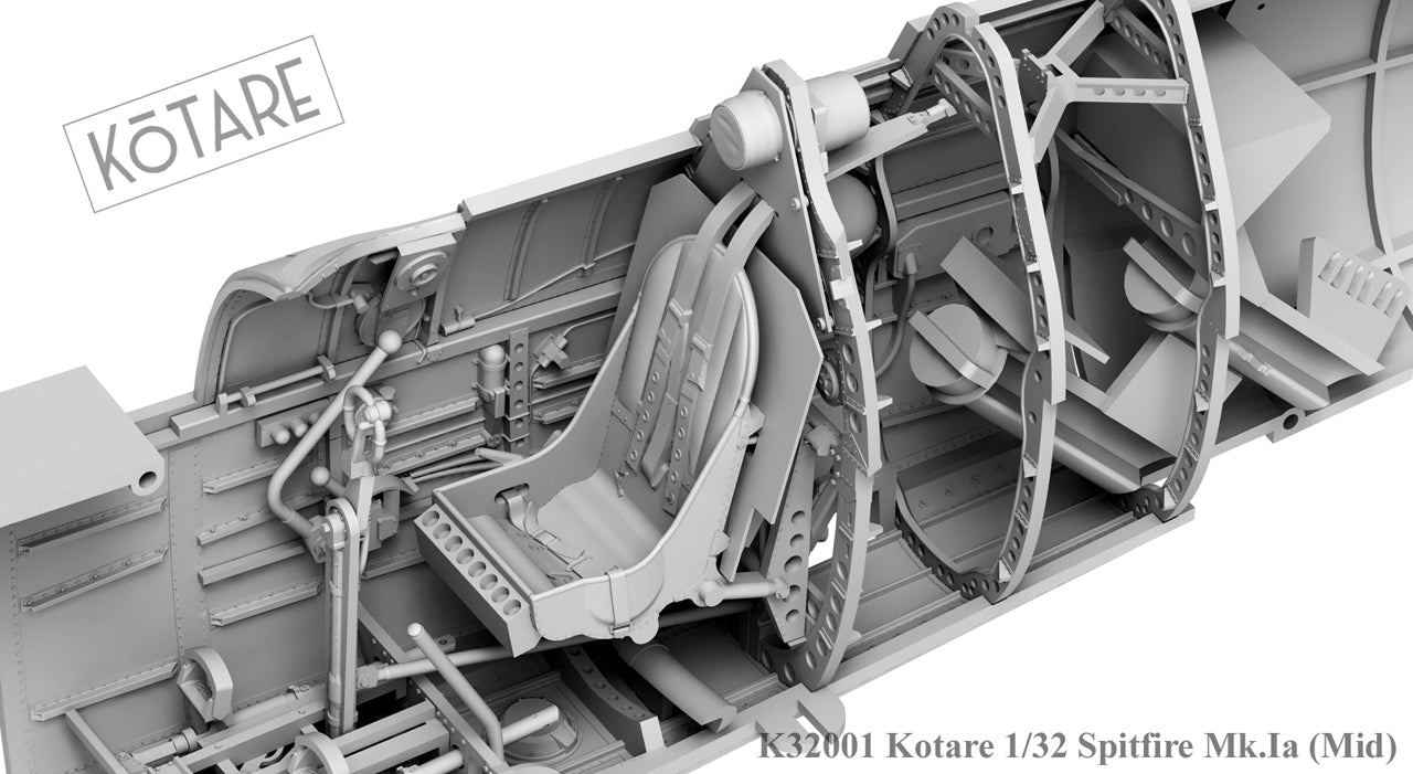 Kotare 1/32 Spitfire Mk.Ia (Mid), Aircraft Model Kit (K32001)