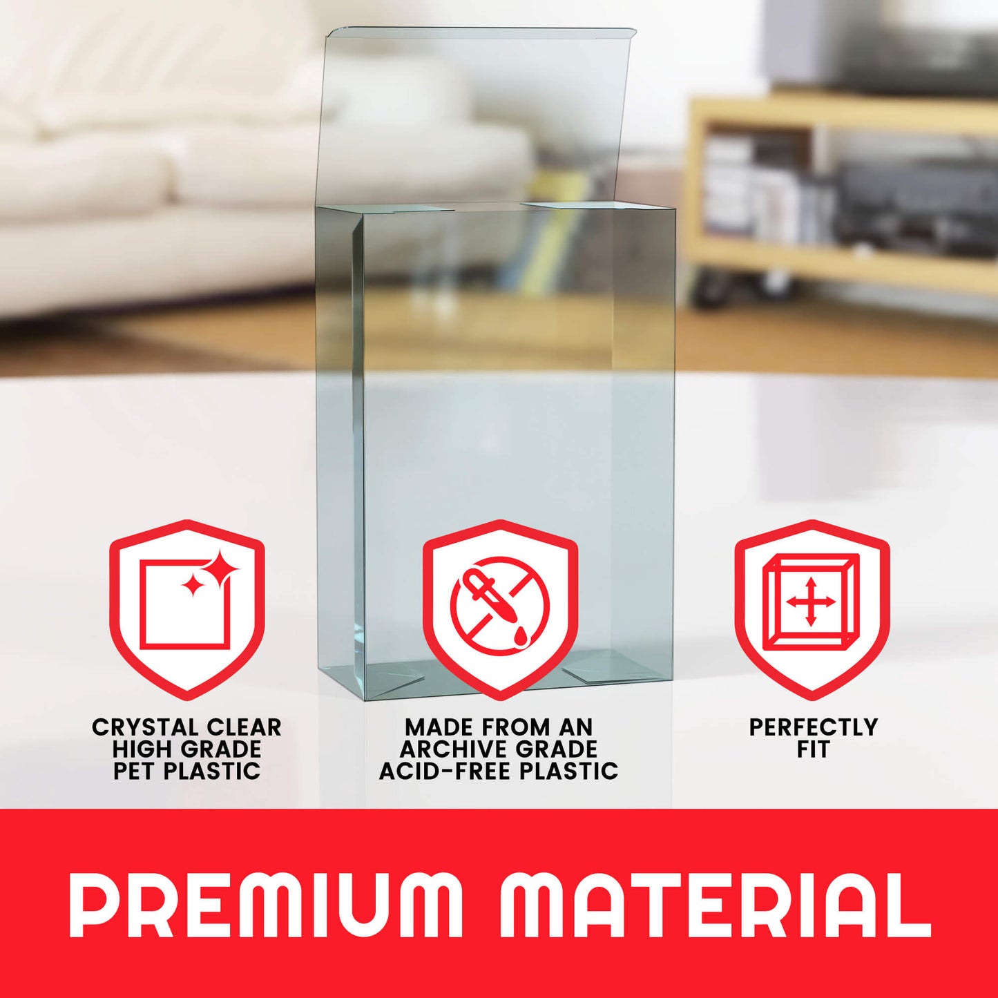 EVORETRO Display Case Protector for Small amiibo 12.9x7x19 PET Protector Pack of 10