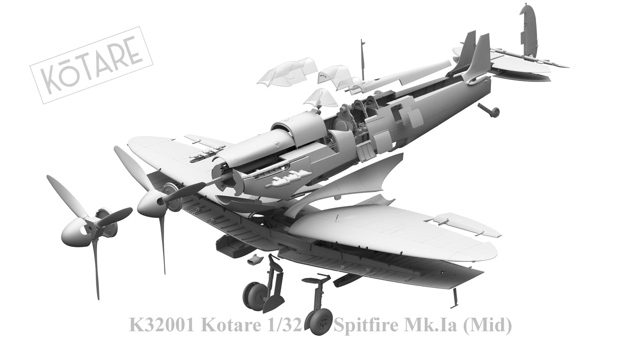 Kotare 1/32 Spitfire Mk.Ia (Mid), Aircraft Model Kit (K32001)