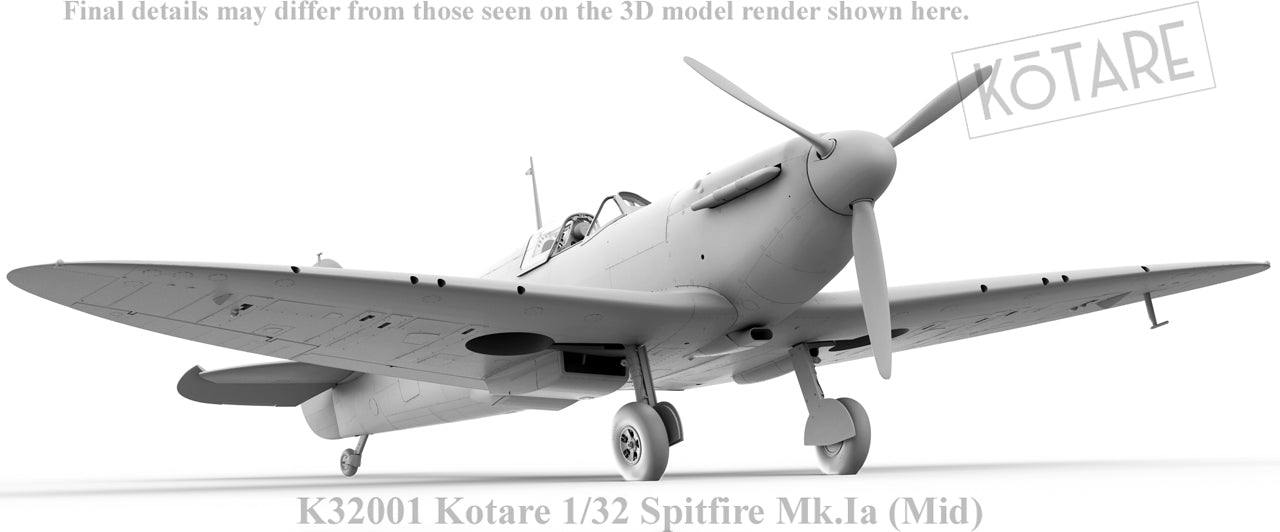 Kotare 1/32 Spitfire Mk.Ia (Mid), Aircraft Model Kit (K32001)