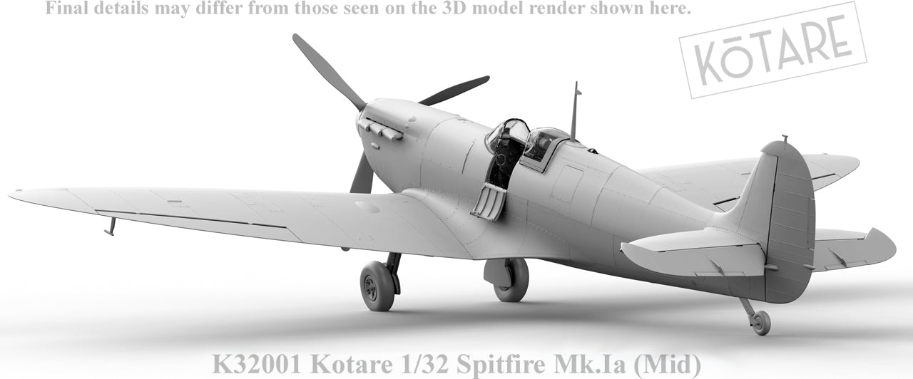 Kotare 1/32 Spitfire Mk.Ia (Mid), Aircraft Model Kit (K32001)