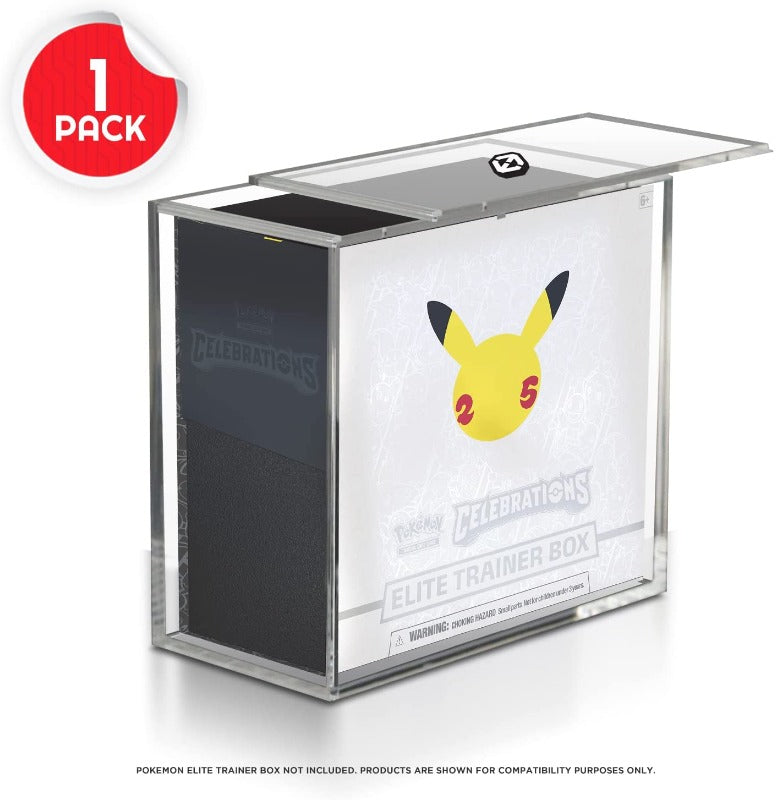 Pokemon ETB Elite Trainer Box w/ Sliding Lid Anti-UV - EVORETRO Acrylic Protector 4.0MM (Pack of 4)