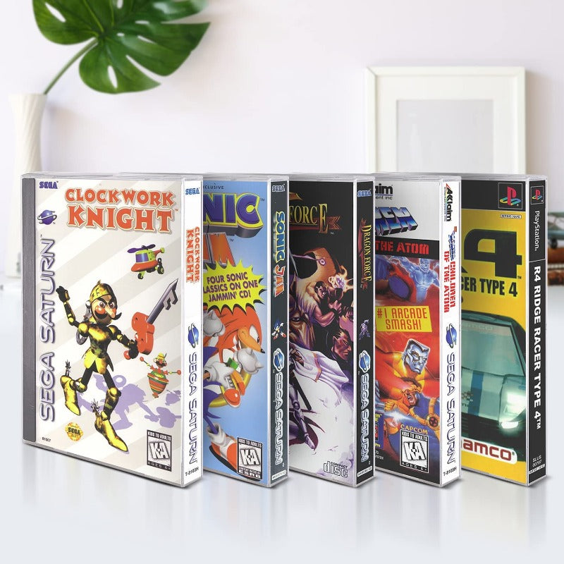 Sega Saturn Long Box - EVORETRO PET Protectors - Pack of 25