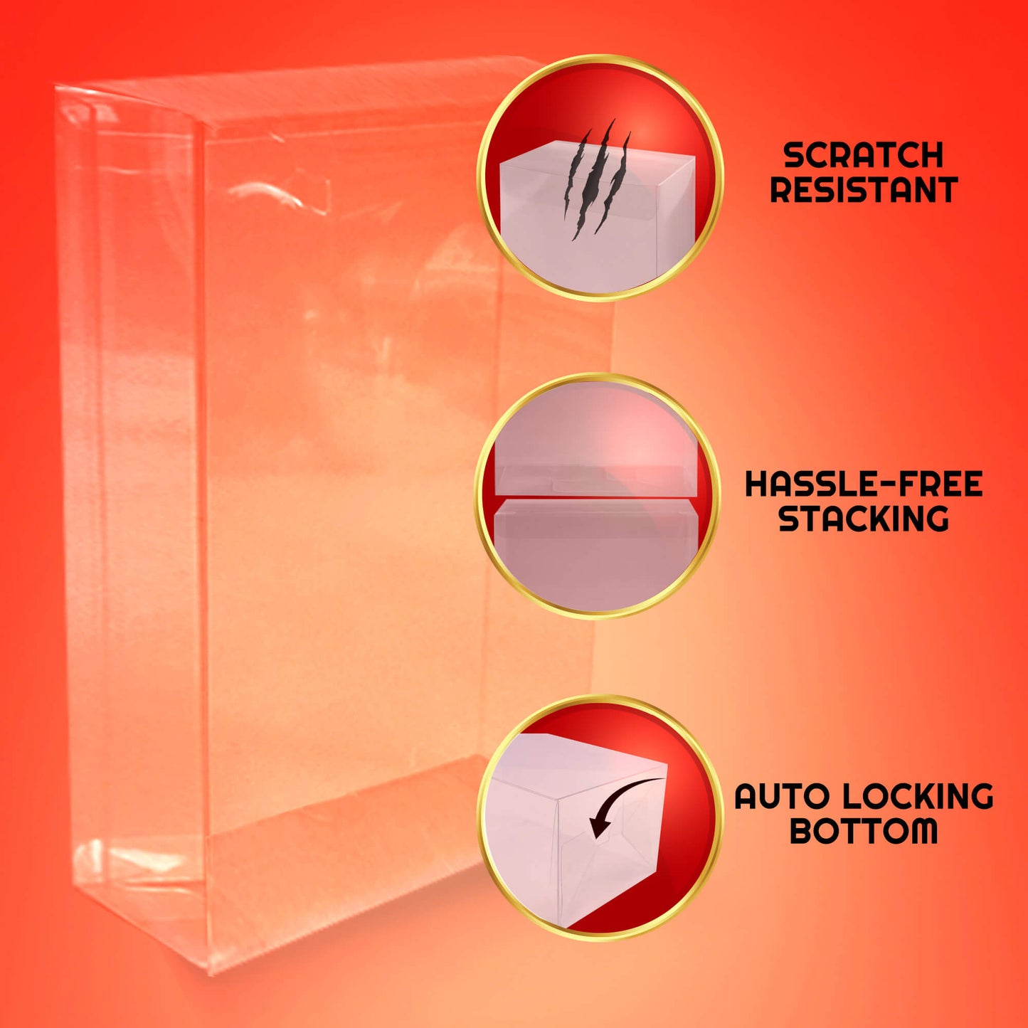 NECA Ultimate Action Figure Display Case Protector with Hanger Pack of 10
