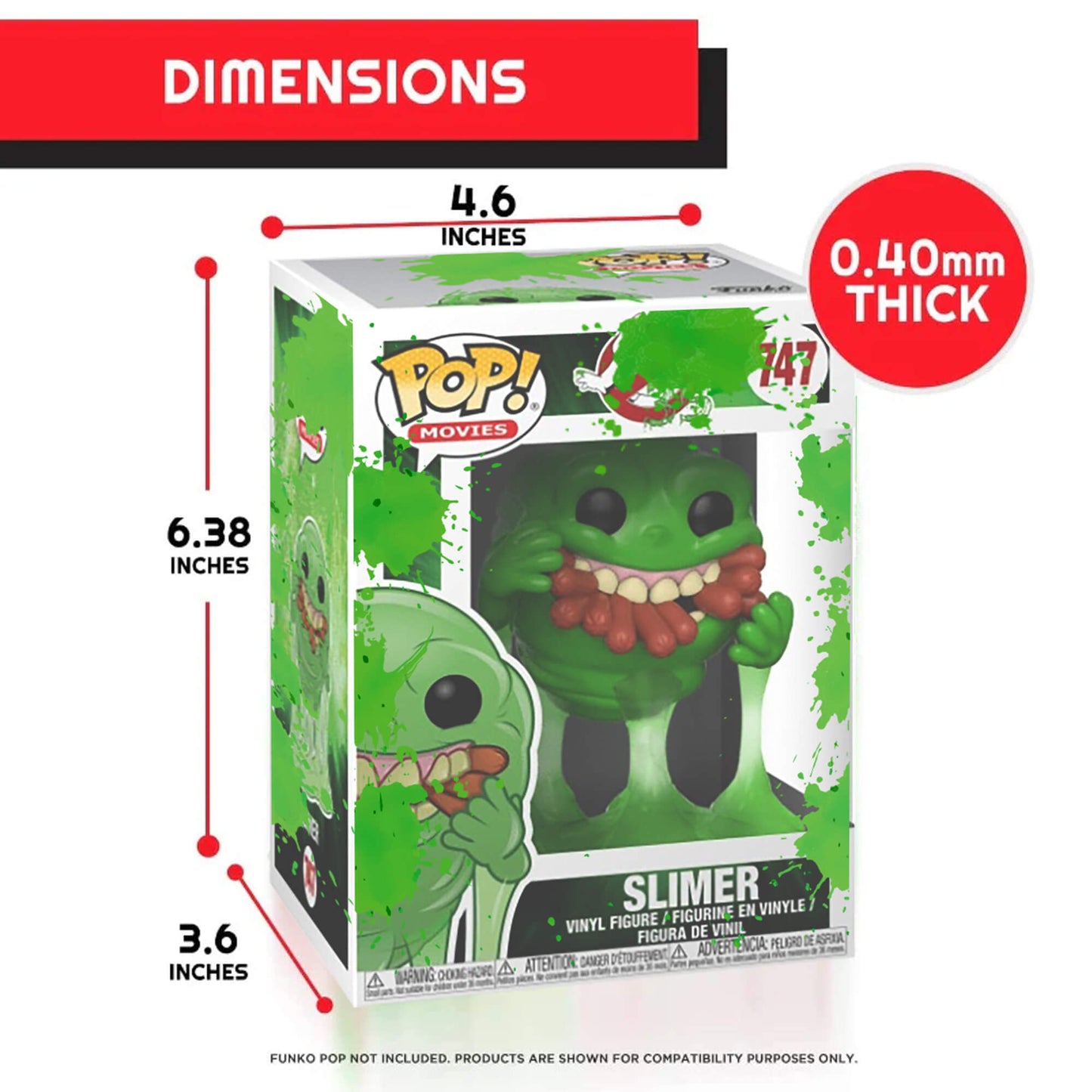 Funko Pop 4 Inches - Green Splatter PET EVORETRO Protector 0.40MM - Pack of 10