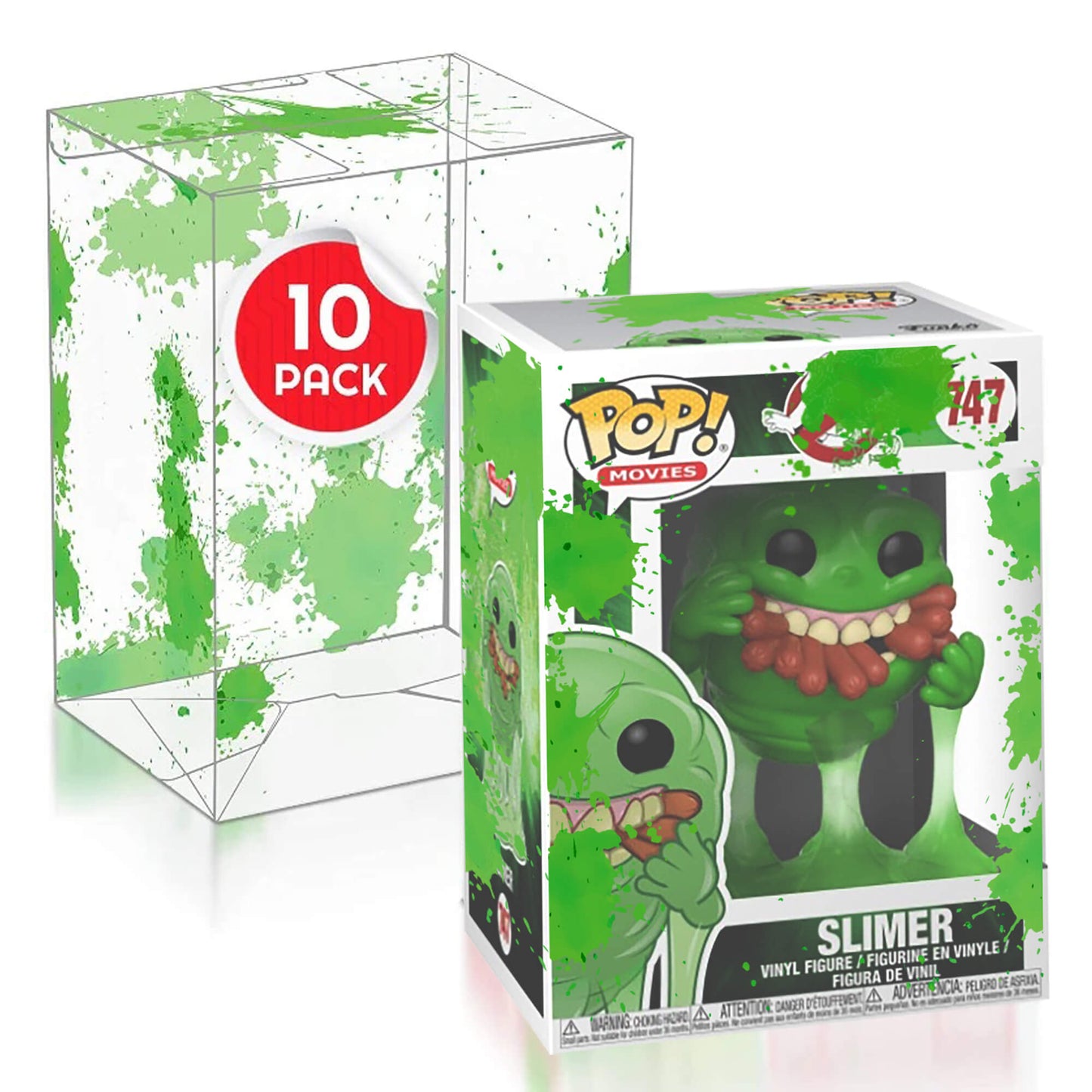 Funko Pop 4 Inches - Green Splatter PET EVORETRO Protector 0.40MM - Pack of 10
