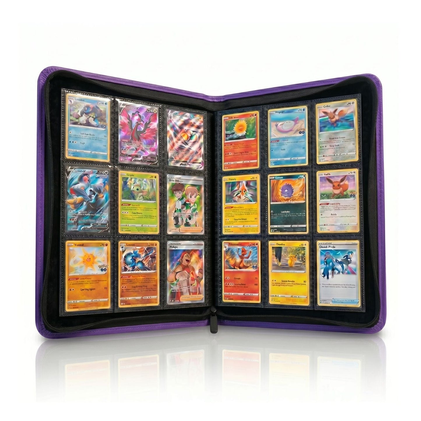 EVORETRO 9-Pocket Zip-Up Trading Card Zipper Binder for 360 cards