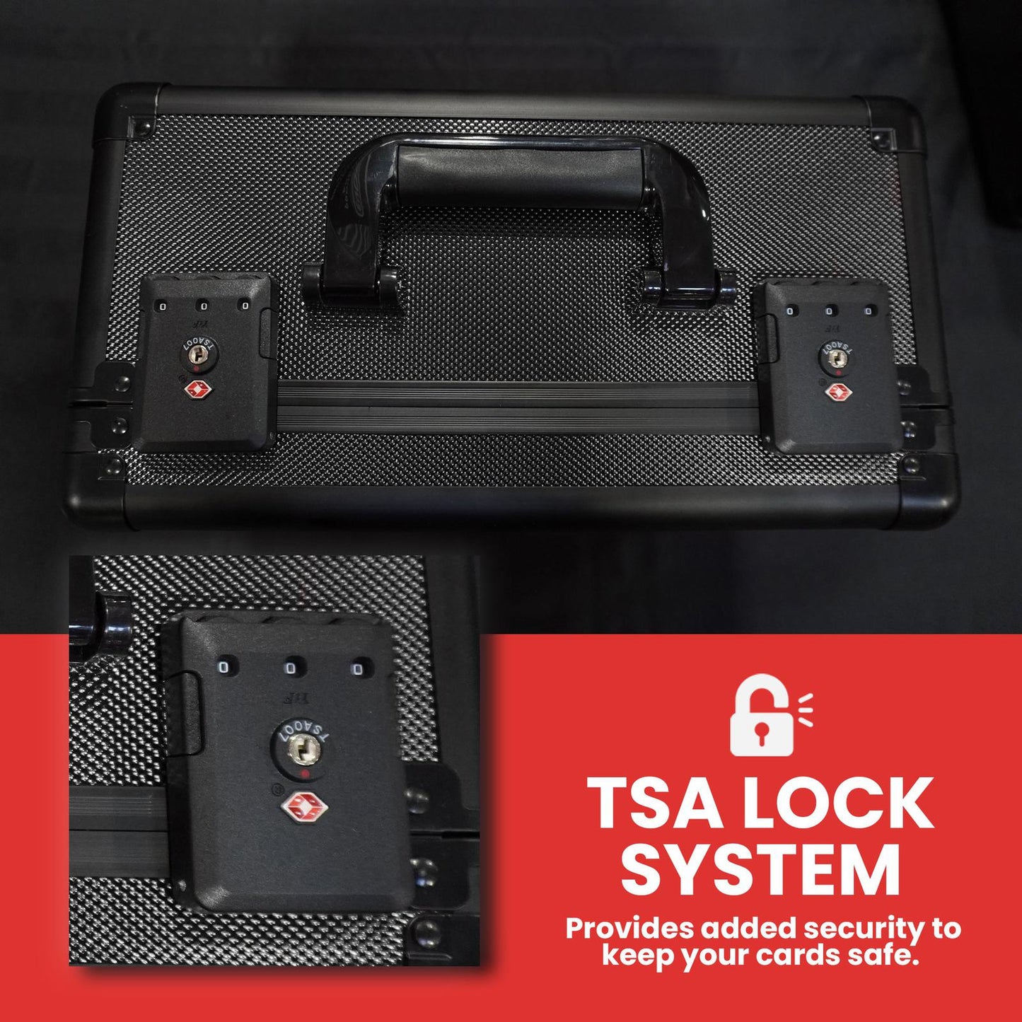 EVORETRO Aluminum Graded Card Storage Box, TSA Lock