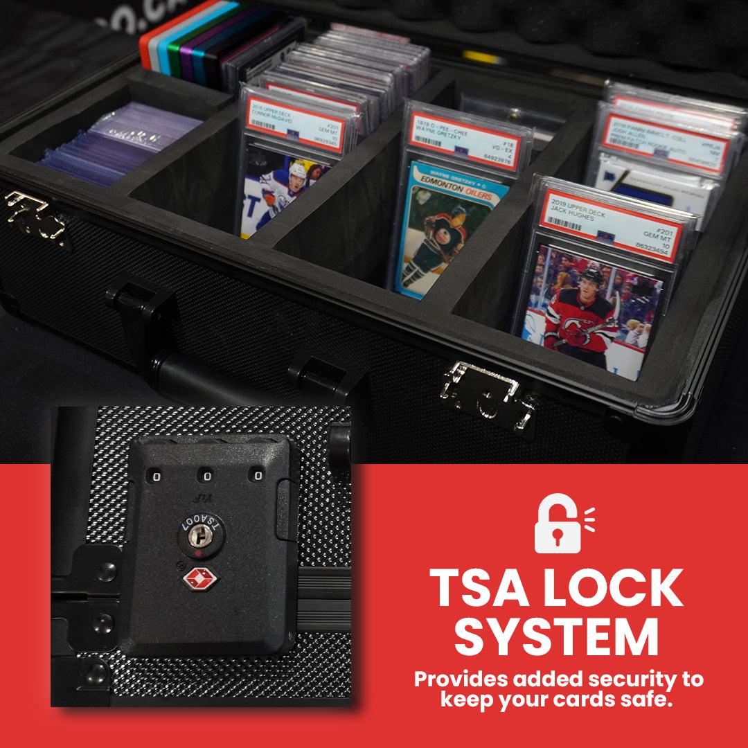 EVORETRO Aluminum Graded Card Storage Box, TSA Lock
