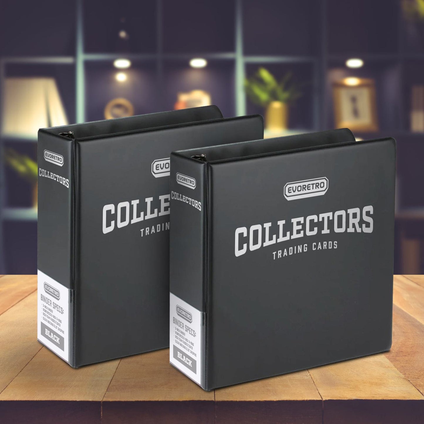 EVORETRO 3-Inch Trading Card Ring Binder | Collector Album Black