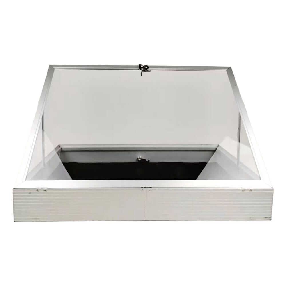 EVORETRO Lockable Aluminum Display Case 36 x 24 x 4" Silver– Secure Showcase for Collectibles